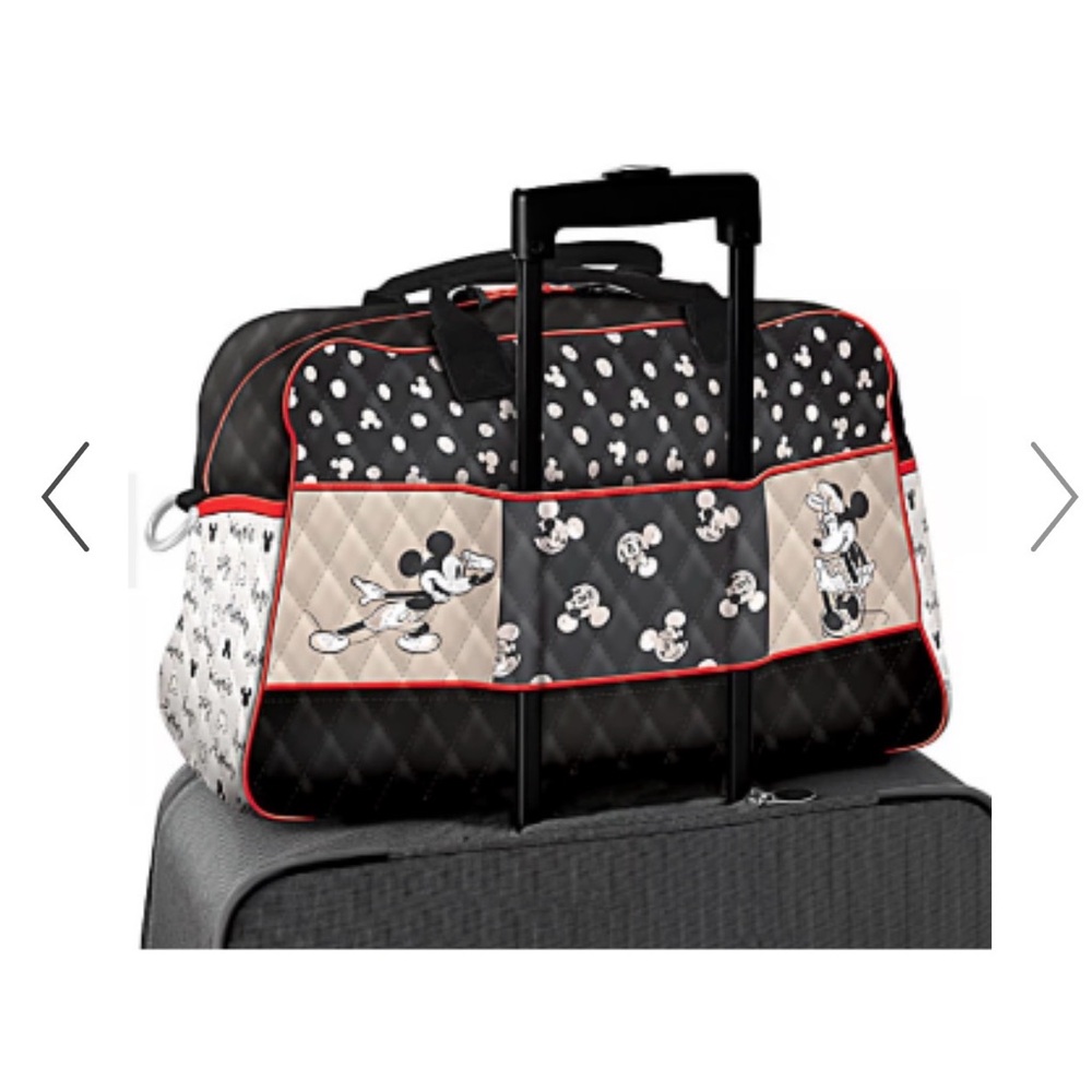 The Bradford Exchange Black, Cream & Red Mickey Mouse Rolling Travel Bag